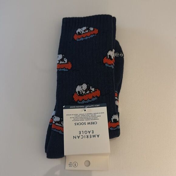 Snoopy Beach Socks Mens American Eagle Navy - Picture 1 of 2